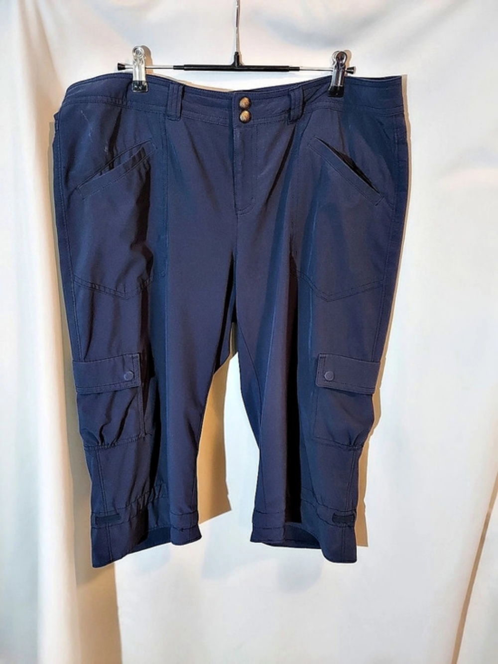 Athleta Dipper Cargo Capri Pants Navy Blue Size 14 Hiking Gorpcore